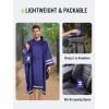 imageSaphiRose Hooded Rain Poncho Waterproof Raincoat Jacket for Men Women AdultsDeep Blue03 With Reflective Stripes