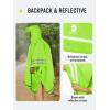 imageSaphiRose Hooded Rain Poncho Waterproof Raincoat Jacket for Men Women AdultsNeon Green