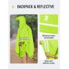 imageSaphiRose Hooded Rain Poncho Waterproof Raincoat Jacket for Men Women AdultsNeon Yellow