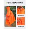 imageSaphiRose Hooded Rain Poncho Waterproof Raincoat Jacket for Men Women AdultsOrange