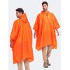 imageSaphiRose Hooded Rain Poncho Waterproof Raincoat Jacket for Men Women AdultsOrange