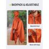 imageSaphiRose Hooded Rain Poncho Waterproof Raincoat Jacket for Men Women AdultsOrange02 With Reflective Stripes