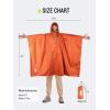 imageSaphiRose Hooded Rain Poncho Waterproof Raincoat Jacket for Men Women AdultsOrange02 With Reflective Stripes