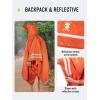 imageSaphiRose Hooded Rain Poncho Waterproof Raincoat Jacket for Men Women AdultsOrange03 With Reflective Stripes