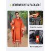 imageSaphiRose Hooded Rain Poncho Waterproof Raincoat Jacket for Men Women AdultsOrange03 With Reflective Stripes