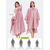 imageSaphiRose Hooded Rain Poncho Waterproof Raincoat Jacket for Men Women AdultsPink