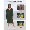imageSaphiRose Long Sleeve Rain Jacket Extra Length Waterproof Rain Poncho with Hood and Pockets for AdultsArmy Green