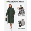 imageSaphiRose Long Sleeve Rain Jacket Extra Length Waterproof Rain Poncho with Hood and Pockets for AdultsArmy Green