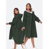 imageSaphiRose Long Sleeve Rain Jacket Extra Length Waterproof Rain Poncho with Hood and Pockets for AdultsArmy Green
