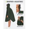imageSaphiRose Long Sleeve Rain Jacket Extra Length Waterproof Rain Poncho with Hood and Pockets for AdultsArmy Green