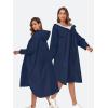 imageSaphiRose Long Sleeve Rain Jacket Extra Length Waterproof Rain Poncho with Hood and Pockets for AdultsNavy