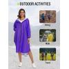 imageSaphiRose Long Sleeve Rain Jacket Extra Length Waterproof Rain Poncho with Hood and Pockets for AdultsPurple