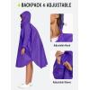 imageSaphiRose Long Sleeve Rain Jacket Extra Length Waterproof Rain Poncho with Hood and Pockets for AdultsPurple