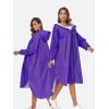 imageSaphiRose Long Sleeve Rain Jacket Extra Length Waterproof Rain Poncho with Hood and Pockets for AdultsPurple