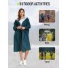 imageSaphiRose Long Sleeve Rain Jacket Extra Length Waterproof Rain Poncho with Hood and Pockets for AdultsTeal