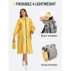 imageSaphiRose Long Sleeve Rain Jacket Extra Length Waterproof Rain Poncho with Hood and Pockets for AdultsYellow