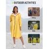 imageSaphiRose Long Sleeve Rain Jacket Extra Length Waterproof Rain Poncho with Hood and Pockets for AdultsYellow