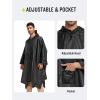 imageSaphiRose Long Sleeves Rain Poncho Waterproof Unisex Raincoat Jacket for Adults Men WomenBlack Long Sleeves