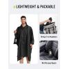 imageSaphiRose Long Sleeves Rain Poncho Waterproof Unisex Raincoat Jacket for Adults Men WomenBlack Long Sleeves