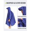 imageSaphiRose Long Sleeves Rain Poncho Waterproof Unisex Raincoat Jacket for Adults Men WomenBlue Long Sleeves