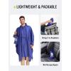 imageSaphiRose Long Sleeves Rain Poncho Waterproof Unisex Raincoat Jacket for Adults Men WomenBlue Long Sleeves