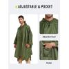 imageSaphiRose Long Sleeves Rain Poncho Waterproof Unisex Raincoat Jacket for Adults Men WomenGreen Long Sleeves