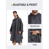 imageSaphiRose Long Sleeves Rain Poncho Waterproof Unisex Raincoat Jacket for Adults Men WomenGrey Long Sleeves