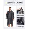 imageSaphiRose Long Sleeves Rain Poncho Waterproof Unisex Raincoat Jacket for Adults Men WomenGrey Long Sleeves
