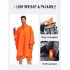 imageSaphiRose Long Sleeves Rain Poncho Waterproof Unisex Raincoat Jacket for Adults Men WomenOrange Long Sleeves