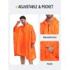 imageSaphiRose Long Sleeves Rain Poncho Waterproof Unisex Raincoat Jacket for Adults Men WomenOrange Long Sleeves