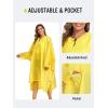 imageSaphiRose Long Sleeves Rain Poncho Waterproof Unisex Raincoat Jacket for Adults Men WomenYellow Long Sleeves
