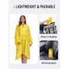 imageSaphiRose Long Sleeves Rain Poncho Waterproof Unisex Raincoat Jacket for Adults Men WomenYellow Long Sleeves