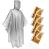 imageSaphiRose Disposable Rain Ponchos Emergency Clear PonchoAdults Clear 4 Packs