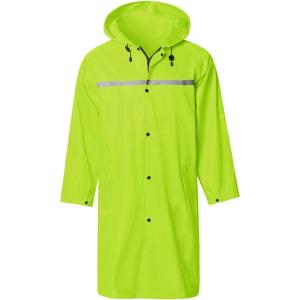 imageMens Long Hooded Safety Rain Jacket Waterproof Emergency Raincoat PonchoGreen