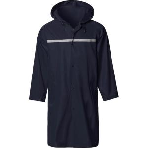 imageMens Long Hooded Safety Rain Jacket Waterproof Emergency Raincoat PonchoNavy
