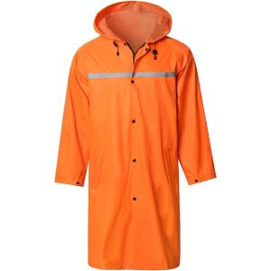 imageMens Long Hooded Safety Rain Jacket Waterproof Emergency Raincoat PonchoOrange