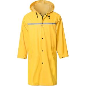 imageMens Long Hooded Safety Rain Jacket Waterproof Emergency Raincoat PonchoYellow
