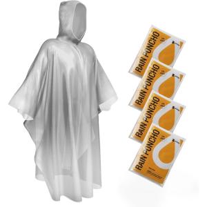 imageSaphiRose Disposable Rain Ponchos Emergency Clear PonchoAdults Clear 4 Packs