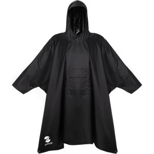 imageSaphiRose Long Sleeves Rain Poncho Waterproof Unisex Raincoat Jacket for Adults Men WomenBlack Long Sleeves