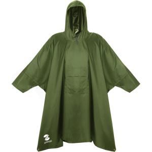 imageSaphiRose Long Sleeves Rain Poncho Waterproof Unisex Raincoat Jacket for Adults Men WomenGreen Long Sleeves