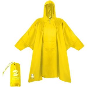 imageSaphiRose Long Sleeves Rain Poncho Waterproof Unisex Raincoat Jacket for Adults Men WomenYellow Long Sleeves