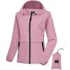imageSaphiRose Lightweight Rain Jacket Women Waterproof Breathable Raincoat Packable Hooded WindbreakerRose