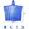 imageSaphiRose Disposable Rain Ponchos Emergency Clear PonchoBlue 4 Pack Adult