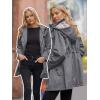 imageSaphiRose Womens Long Hooded Rain Jacket Outdoor Raincoat WindbreakerDark Grey