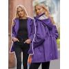 imageSaphiRose Womens Long Hooded Rain Jacket Outdoor Raincoat WindbreakerPurple