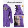 imageSaphiRose Womens Long Hooded Rain Jacket Outdoor Raincoat WindbreakerPurple