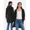 imageSaphiRose Womens Long Packable Raincoat Waterproof Rain Jacket Lightweight Outdoor Windbreaker with HoodBlack