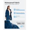 imageSaphiRose Womens Long Packable Raincoat Waterproof Rain Jacket Lightweight Outdoor Windbreaker with HoodDeep Blue