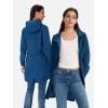 imageSaphiRose Womens Long Packable Raincoat Waterproof Rain Jacket Lightweight Outdoor Windbreaker with HoodDeep Blue