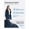 imageSaphiRose Womens Long Packable Raincoat Waterproof Rain Jacket Lightweight Outdoor Windbreaker with HoodNavy